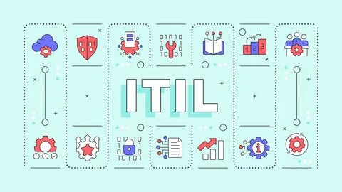 ITIL light cyan word concept 스톡 일러스트