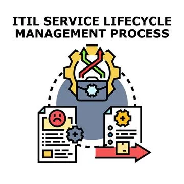 Itil service lifecycle management process concept diagram Stock Illustration
