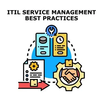 Itil service management best practices concept vector Illustrazione stock