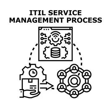 Itil service management process workflow concept 스톡 일러스트