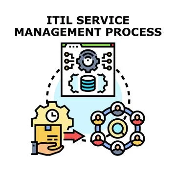 Itil service management process workflow concept 스톡 일러스트