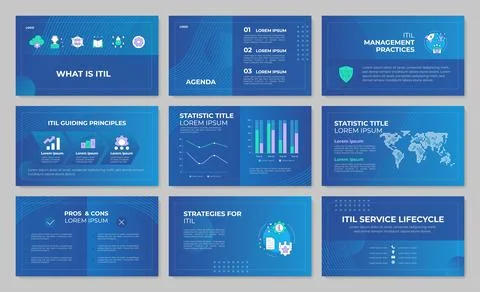 ITIL service presentation template set Ilustração Stock