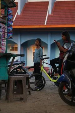Itinerant coffee trader Foto stock