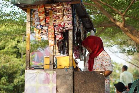 Itinerant coffee trader Foto stock
