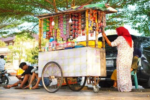 Itinerant coffee trader Stock Photos