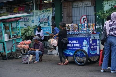 Itinerant coffee trader Foto stock