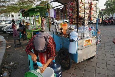 Itinerant coffee trader Stock Photos