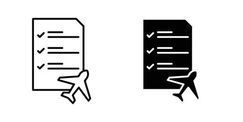 Itinerary icon symbol. Flat Vector illustration 스톡 일러스트