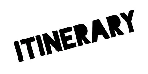 Itinerary rubber stamp Illustrazione stock
