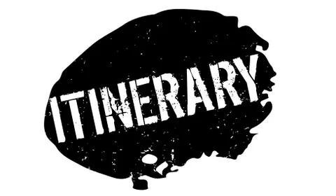 Itinerary rubber stamp 스톡 일러스트