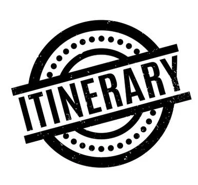 Itinerary rubber stamp Stock Illustration