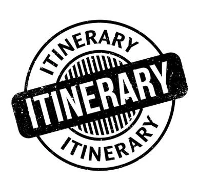 Itinerary rubber stamp Illustrazione stock