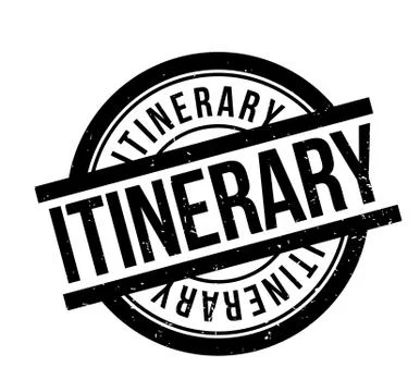 Itinerary rubber stamp Stock Illustration