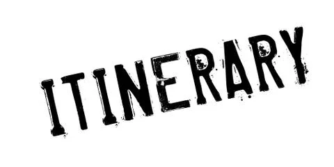 Itinerary rubber stamp 스톡 일러스트