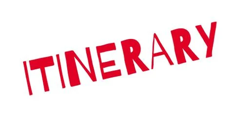 Itinerary rubber stamp Stock Illustration