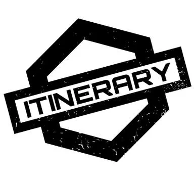 Itinerary rubber stamp 스톡 일러스트