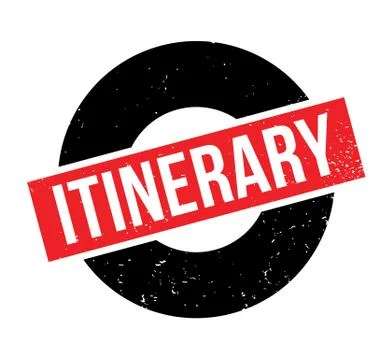 Itinerary rubber stamp Illustrazione stock