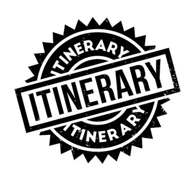 Itinerary rubber stamp 스톡 일러스트