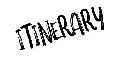 Itinerary rubber stamp Stock Illustration