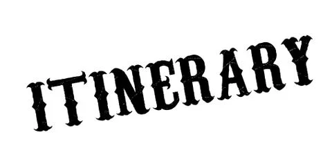 Itinerary rubber stamp Stock Illustration
