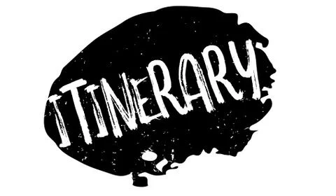 Itinerary rubber stamp Stock Illustration
