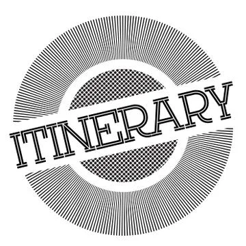 Itinerary	 typographic stamp Stock Illustration