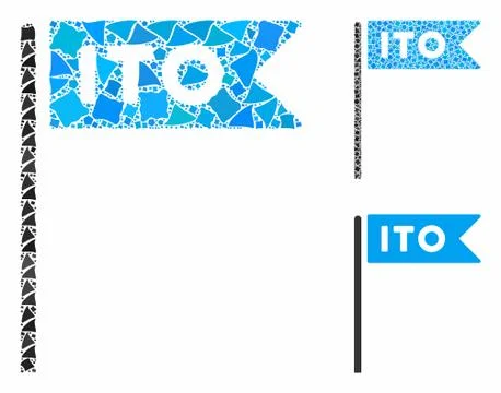 ITO flag Composition Icon of Bumpy Parts Stock Illustration
