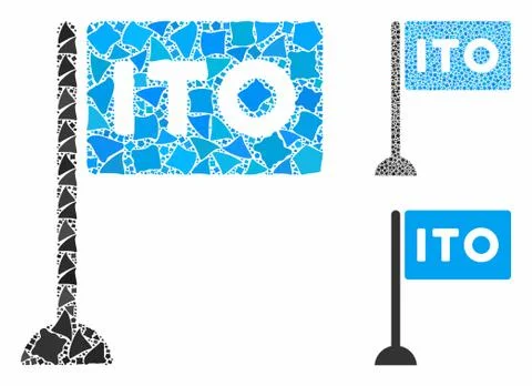 ITO rectange flag Composition Icon of Rough Parts Illustrazione stock