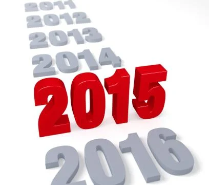 It's 2015's time Stock Illustration