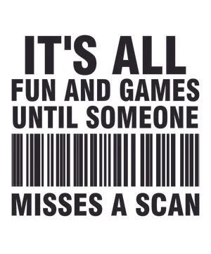 It's All Fun and Games Until Someone Misses a Scan Stock Illustration