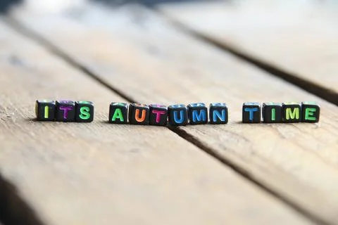 It's autumn time message. Creative concept. Stock Photos