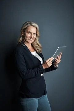 Its the best tool that has simplified business for me. Studio portrait of a Stock Photos