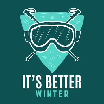 It's better winter snowboard logo, retro ski adventure emblem design with Stock Illustration