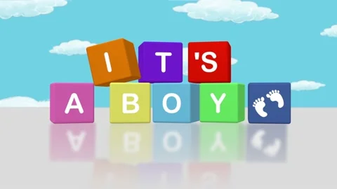 It's A Boy - Baby Gender Reveal on Toy Blocks in 4K Stock Footage