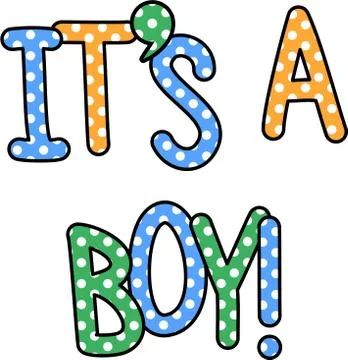 It's a Boy Celebration Text Stock-Illustration