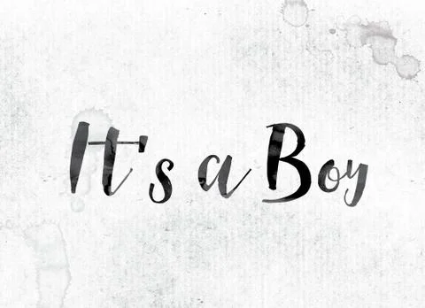It's a Boy Concept Painted in Ink Stock Illustration