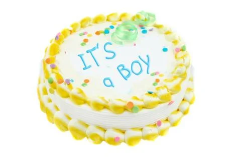 It's a boy festive cake Stock Photos