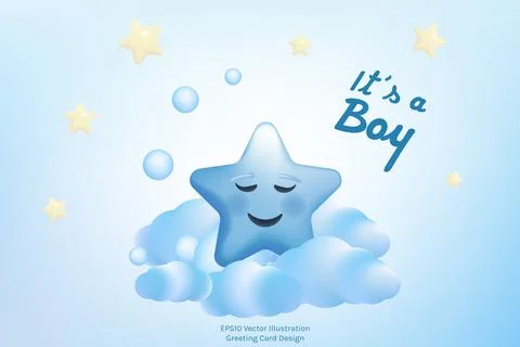 Its a boy invitation template vector illustration design. Stock Illustration