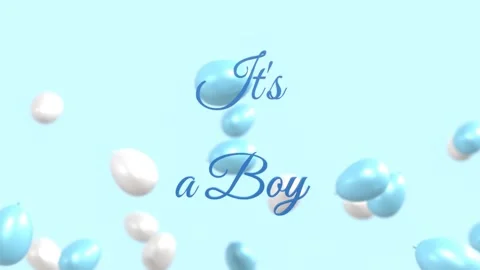 It's a Boy Text Animation. Gender Reveal Concepts Video. Stock Footage 276586430