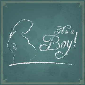 It's a boy! vintage background Illustrazione stock