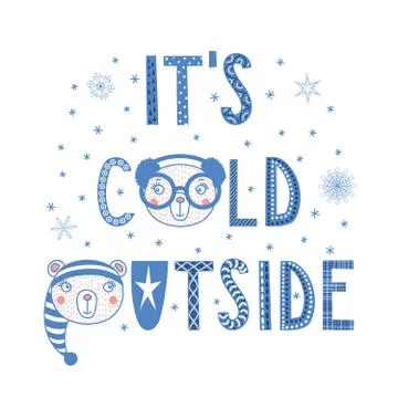 It's cold outside bears poster Stock Illustration