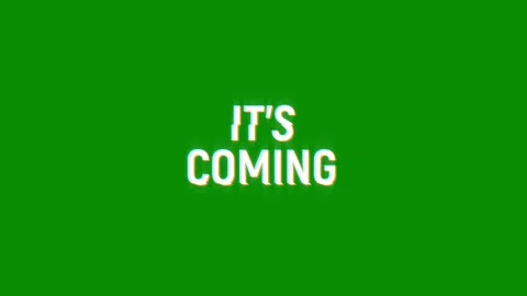 It's coming text notification glitch effect animation on black background Stock Footage 313439164