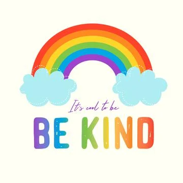 It's cool to Be kind - Cute hand drawn nursery poster with lettering in scand Stock Illustration