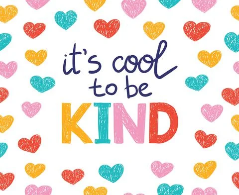 It's cool to be kind - vector lettering, motivational phrase Stock Illustration