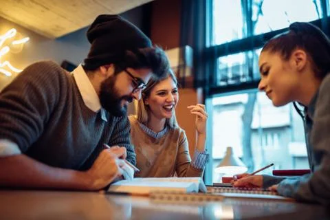 It's easier to study together Stock Photos