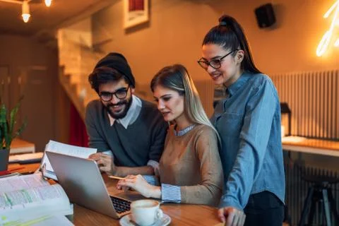 It's easier when you study in a group Stock Photos