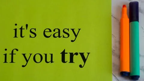 It's easy if you try. Motivation. Actions. Success. Creativity. Black words o Photos