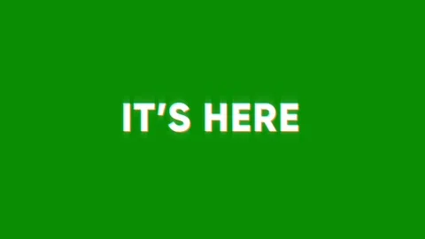 It's here text notification glitch effect animation on black background 스톡 동영상 313439183