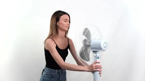 It's hot outside, the fan doesn't work. Stock Footage 182334064