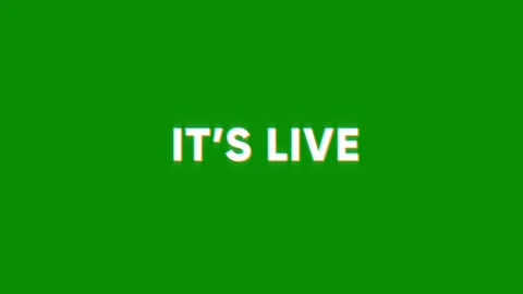 It's live text glitch animation effect streaming and broadcast video Stock Footage 313297236